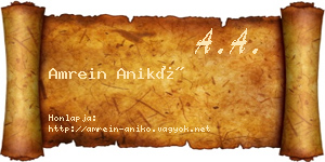 Amrein Anikó névjegykártya